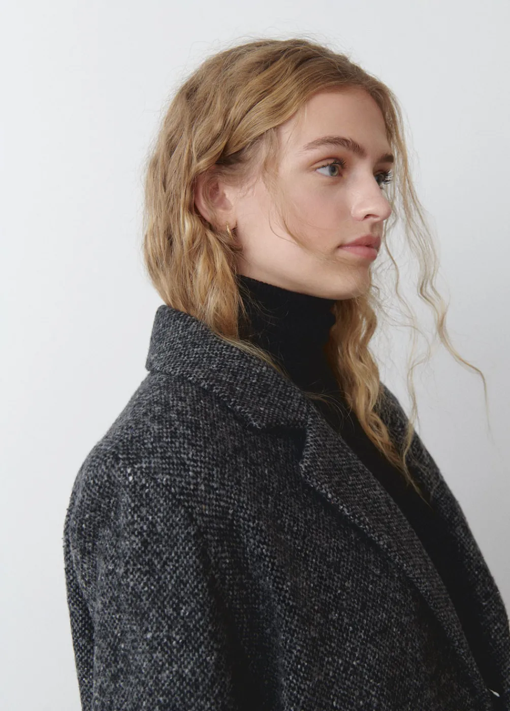 Abrigo Cruzado Jaspeado-Brownie Spain Hot