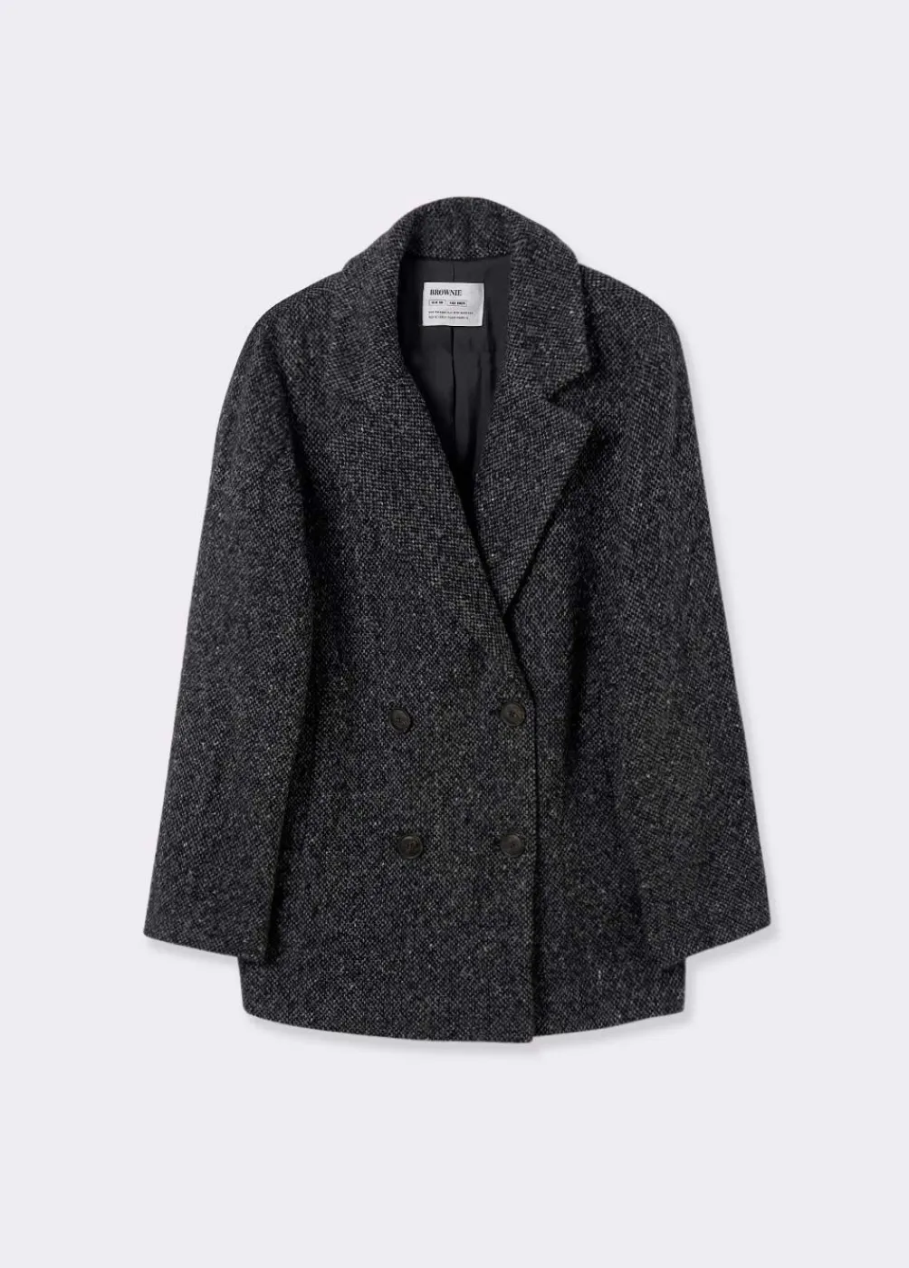 Abrigo Cruzado Jaspeado-Brownie Spain Hot