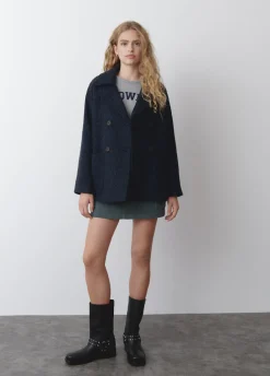 Abrigo Cruzado Jaspeado Con Bolsillos-Brownie Spain Clearance