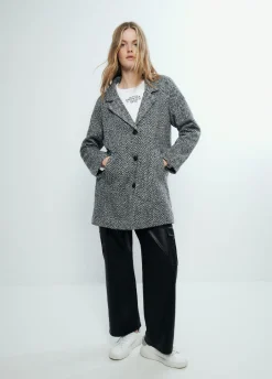 Abrigo Espiga Largo Medio-Brownie Spain Discount