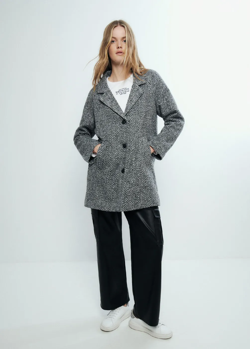 Abrigo Espiga Largo Medio-Brownie Spain Discount