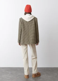 Americana Cruzada Pata De Gallo Con Lana-Brownie Spain Sale