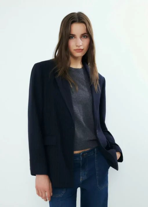 Americana Oversize Raya Con Lana-Brownie Spain Hot