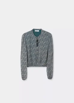 Blusa Corta Botones Estampado-Brownie Spain Best