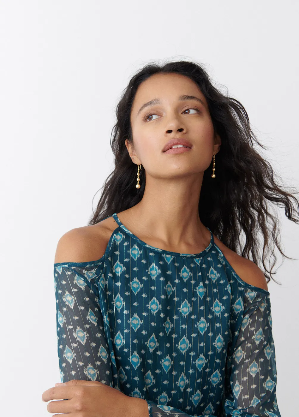 Blusa Hombro Descubierto Ikat-Brownie Spain Online