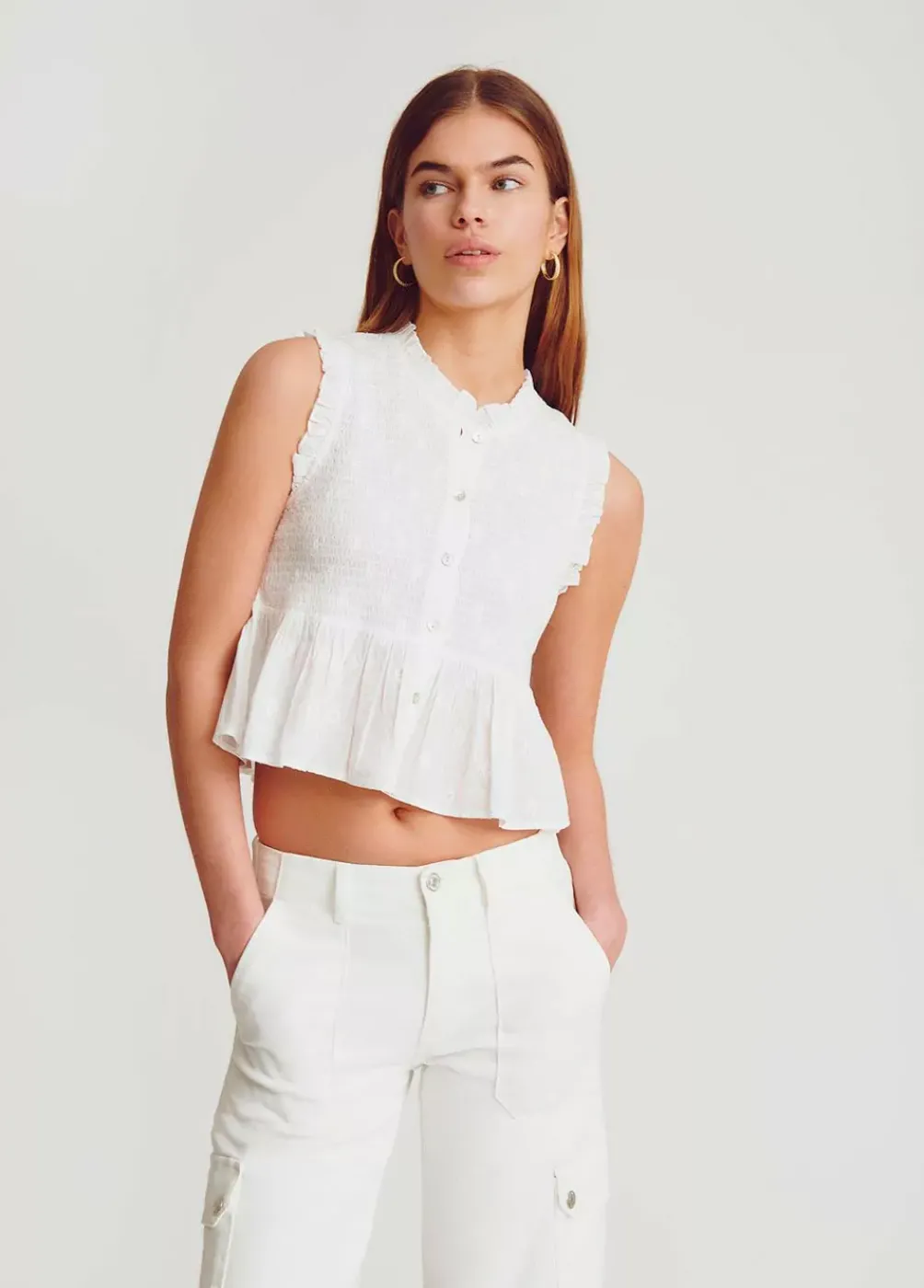 Blusa Smock Sin Mangas-Brownie Spain Online