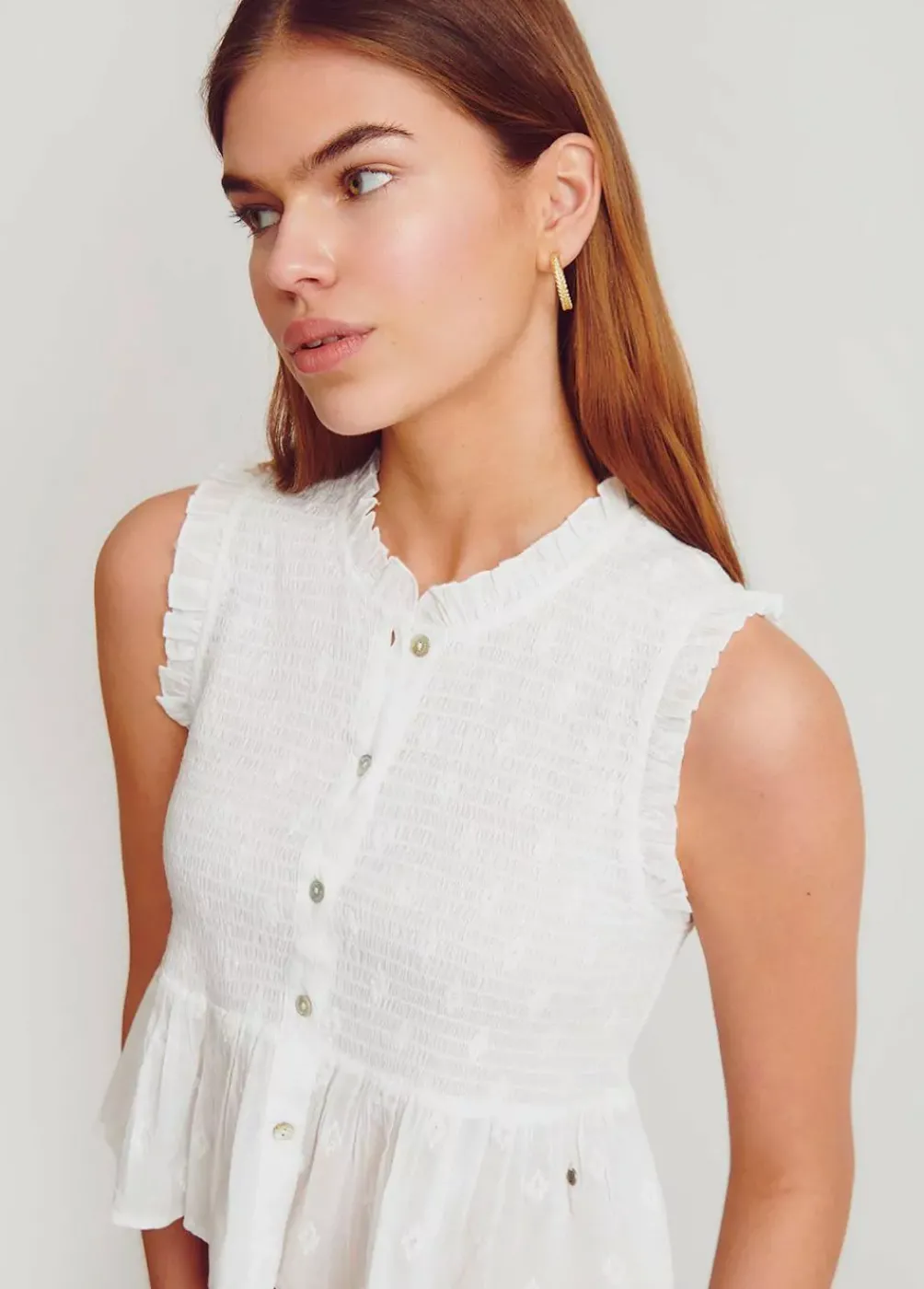 Blusa Smock Sin Mangas-Brownie Spain Online