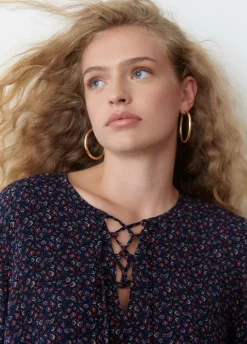 Blusa Tiras Cruzadas Estampada-Brownie Spain Clearance