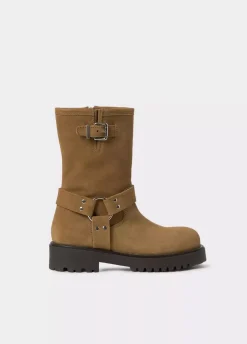 Bota Biker Hebilla Piel-Brownie Spain Clearance