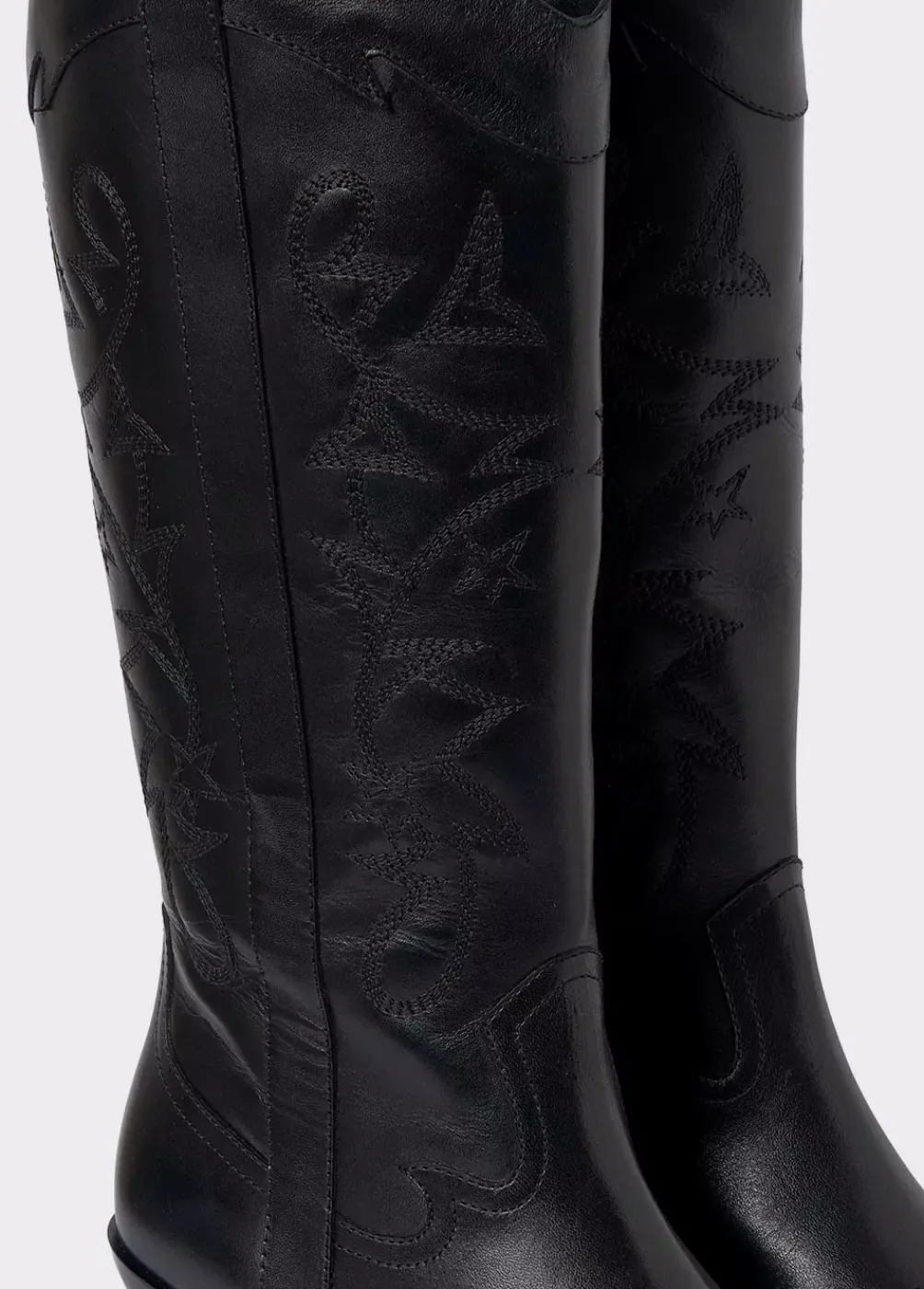 Bota Cowboy Cana Alta Bordada Piel-Brownie Spain Discount