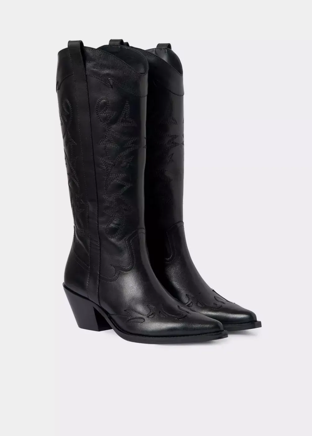 Bota Cowboy Cana Alta Bordada Piel-Brownie Spain Discount