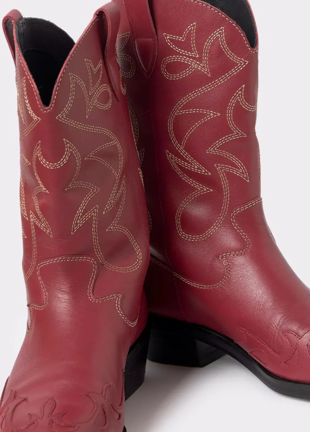 Bota Cowboy Pespuntes Contraste Piel-Brownie Spain Sale