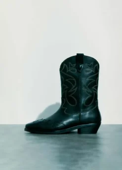 Bota Cowboy Pespuntes Contraste Piel-Brownie Spain New