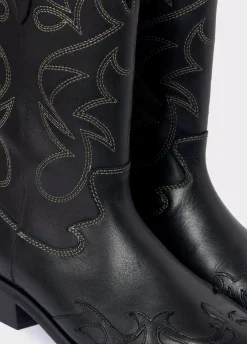 Bota Cowboy Pespuntes Contraste Piel-Brownie Spain New