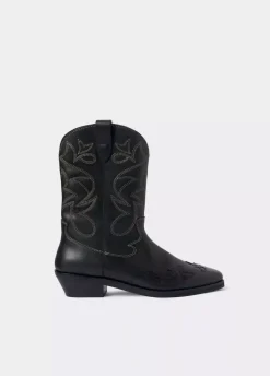 Bota Cowboy Pespuntes Contraste Piel-Brownie Spain New