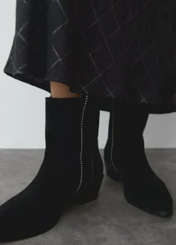 Botin Alto Tiras Bolitas Piel-Brownie Spain New