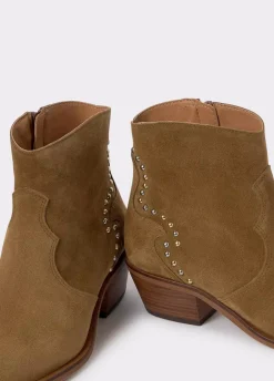 Botin Tachas Talon Piel-Brownie Spain New