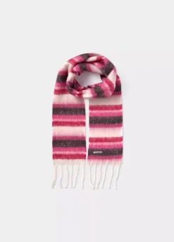 Bufanda Gruesa Estrecha Rayas Flecos-Brownie Spain New