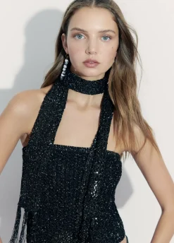 Bufanda Lentejuelas Fiesta Negro-Brownie Spain Fashion