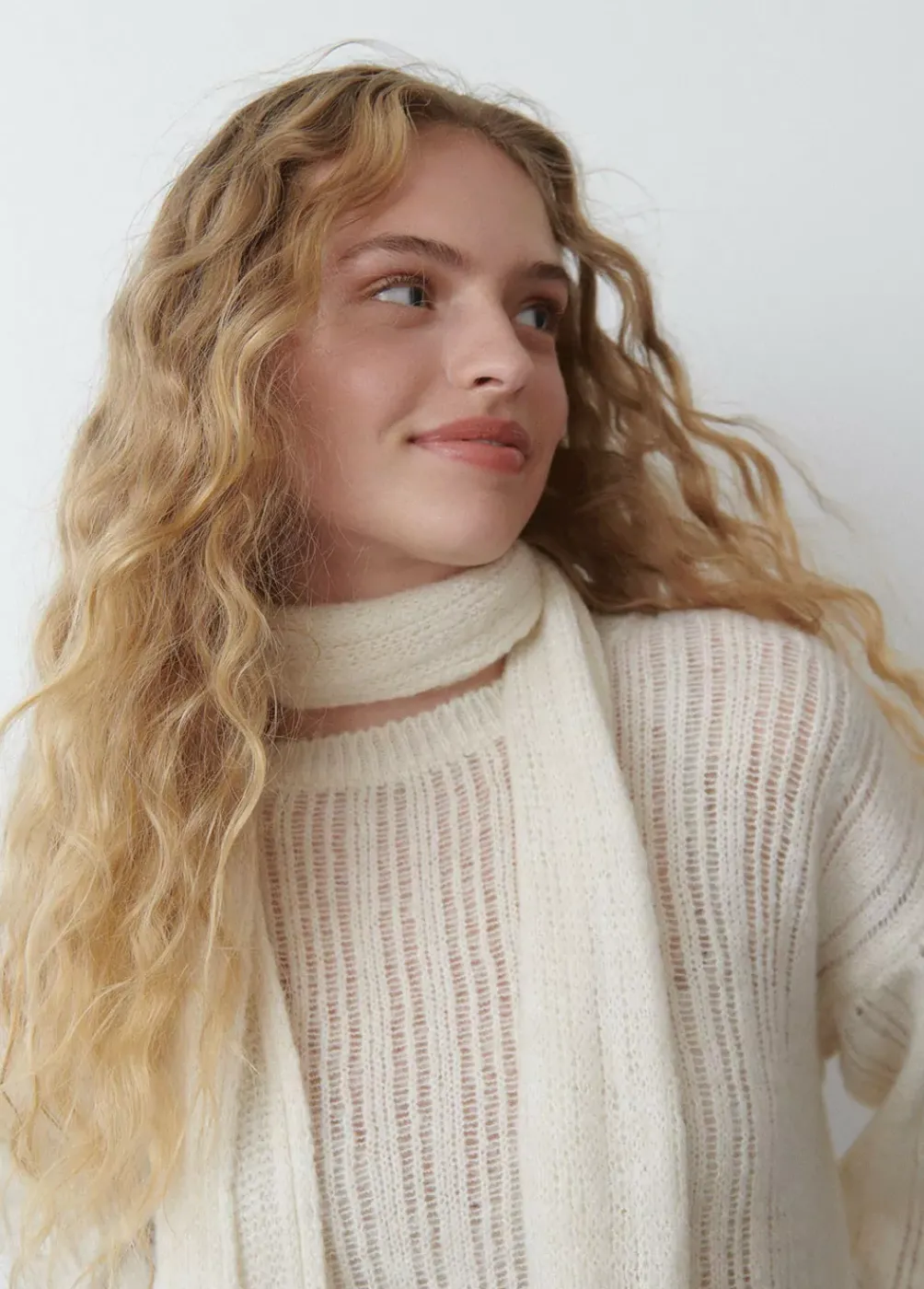 Bufanda Punto Calado Cruda-Brownie Spain Clearance