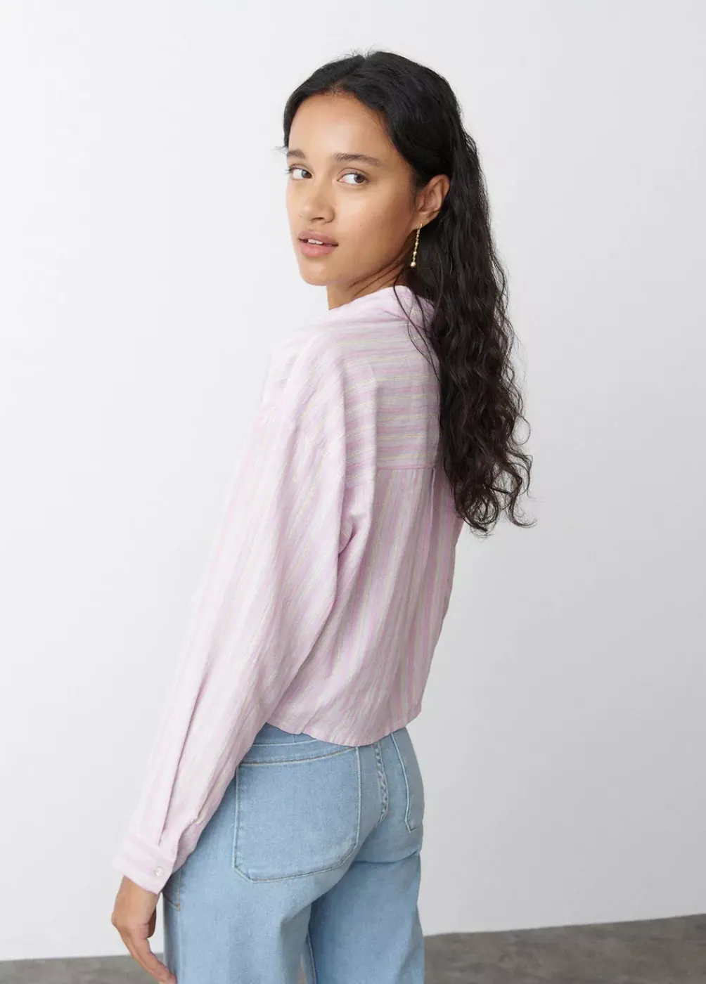 Camisa Cropped Rayas-Brownie Spain Discount