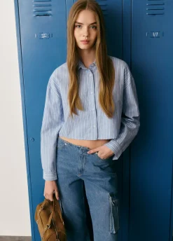 Camisa Cropped Rayas-Brownie Spain Hot