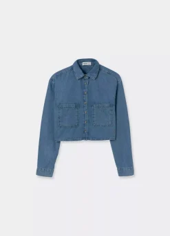 Camisa Denim Cropped-Brownie Spain Sale