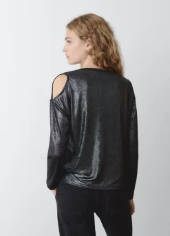 Camiseta Apertura Hombros Brillo-Brownie Spain Discount