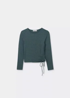 Camiseta Asimetrica Rayas Frunce-Brownie Spain Outlet