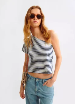 Camiseta Asimetrica Rayas-Brownie Spain Online