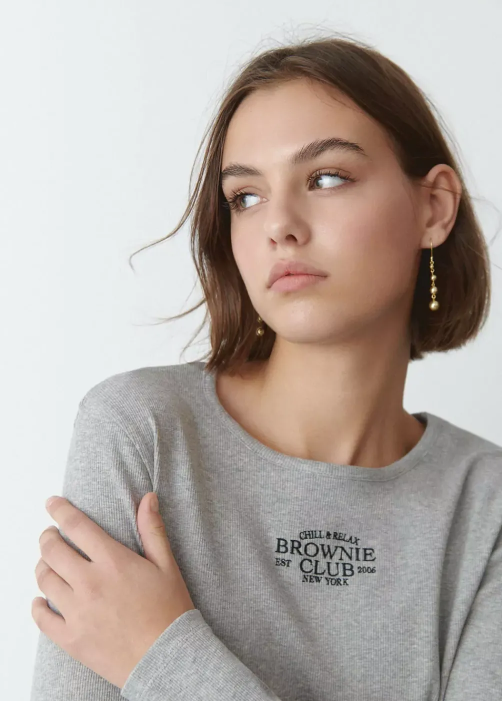 Camiseta Baby Tee Manga Larga-Brownie Spain New