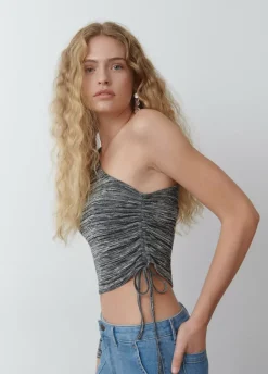 Camiseta Manga Larga Asimetrica Frunce-Brownie Spain Clearance