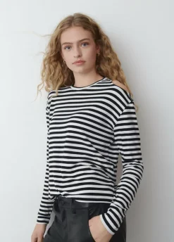 Camiseta Rayas Cut Out Hombros-Brownie Spain Outlet