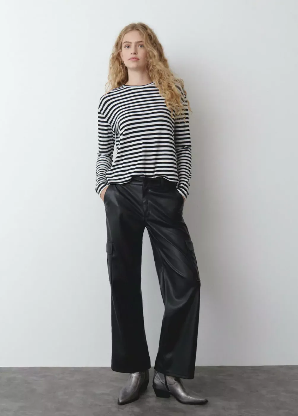 Camiseta Rayas Cut Out Hombros-Brownie Spain Outlet