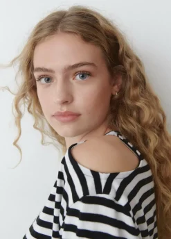 Camiseta Rayas Cut Out Hombros-Brownie Spain Outlet