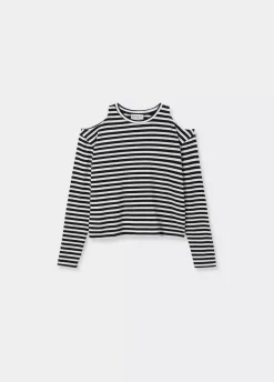 Camiseta Rayas Cut Out Hombros-Brownie Spain Outlet