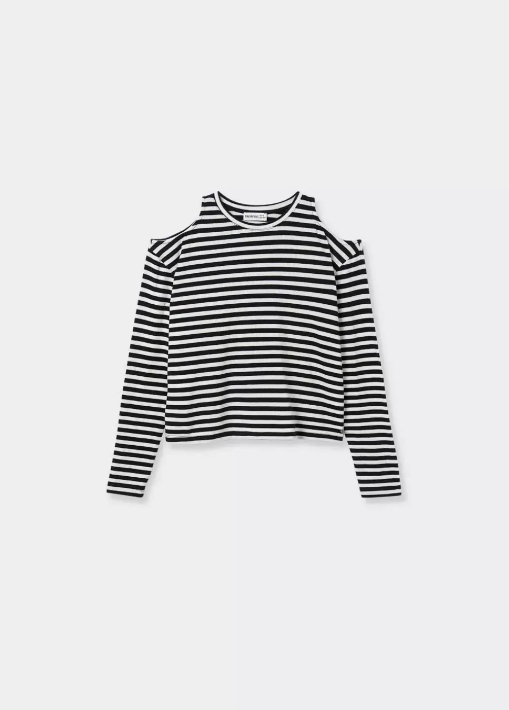 Camiseta Rayas Cut Out Hombros-Brownie Spain Outlet