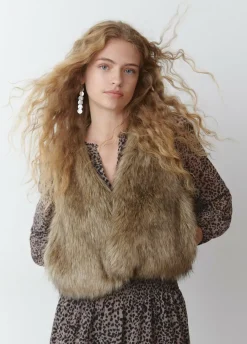 Chaleco Cropped Efecto Pelo-Brownie Spain Online