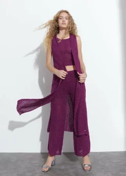 Chaleco Largo Hilo Metalizado-Brownie Spain Best