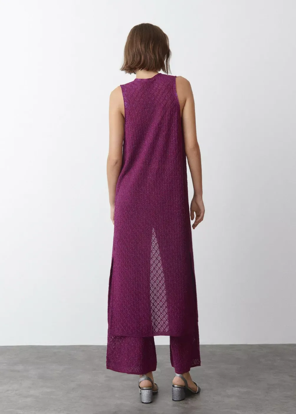 Chaleco Largo Hilo Metalizado-Brownie Spain Best