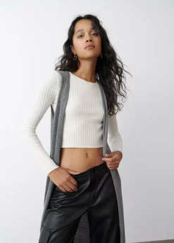 Chaleco Largo Punto Liso-Brownie Spain Clearance