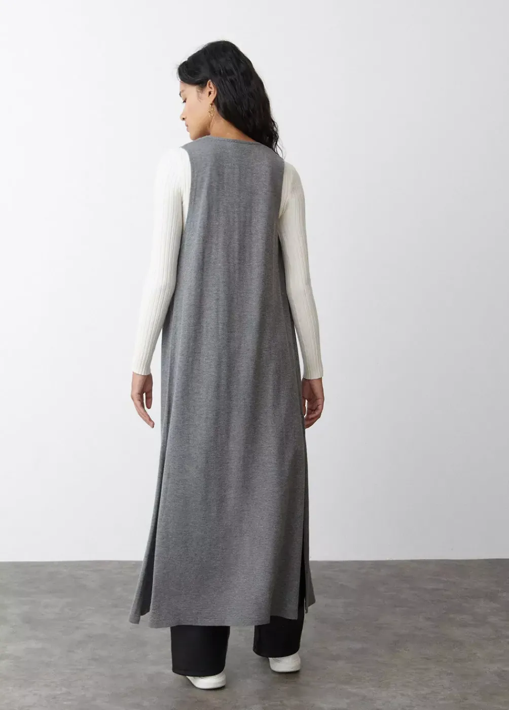 Chaleco Largo Punto Liso-Brownie Spain Clearance