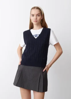 Chaleco Pico Trenzas Bordado-Brownie Spain New