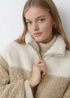 Chaqueta Polar Cremallera Contraste-Brownie Spain Discount