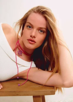 Collar Algodon Flor Resina-Brownie Spain Fashion