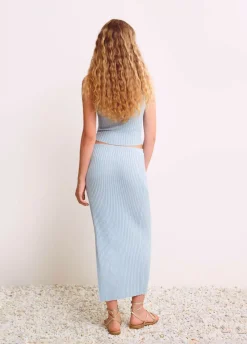 Falda Calada Punto Hilo Metalizado-Brownie Spain Best