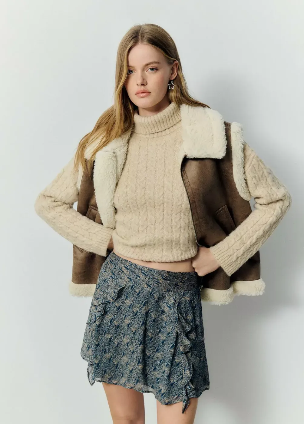 Falda Corta Picos Estampada-Brownie Spain Online