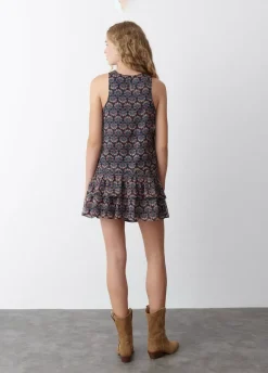 Falda Estampado Indio Volantes Lurex-Brownie Spain Hot