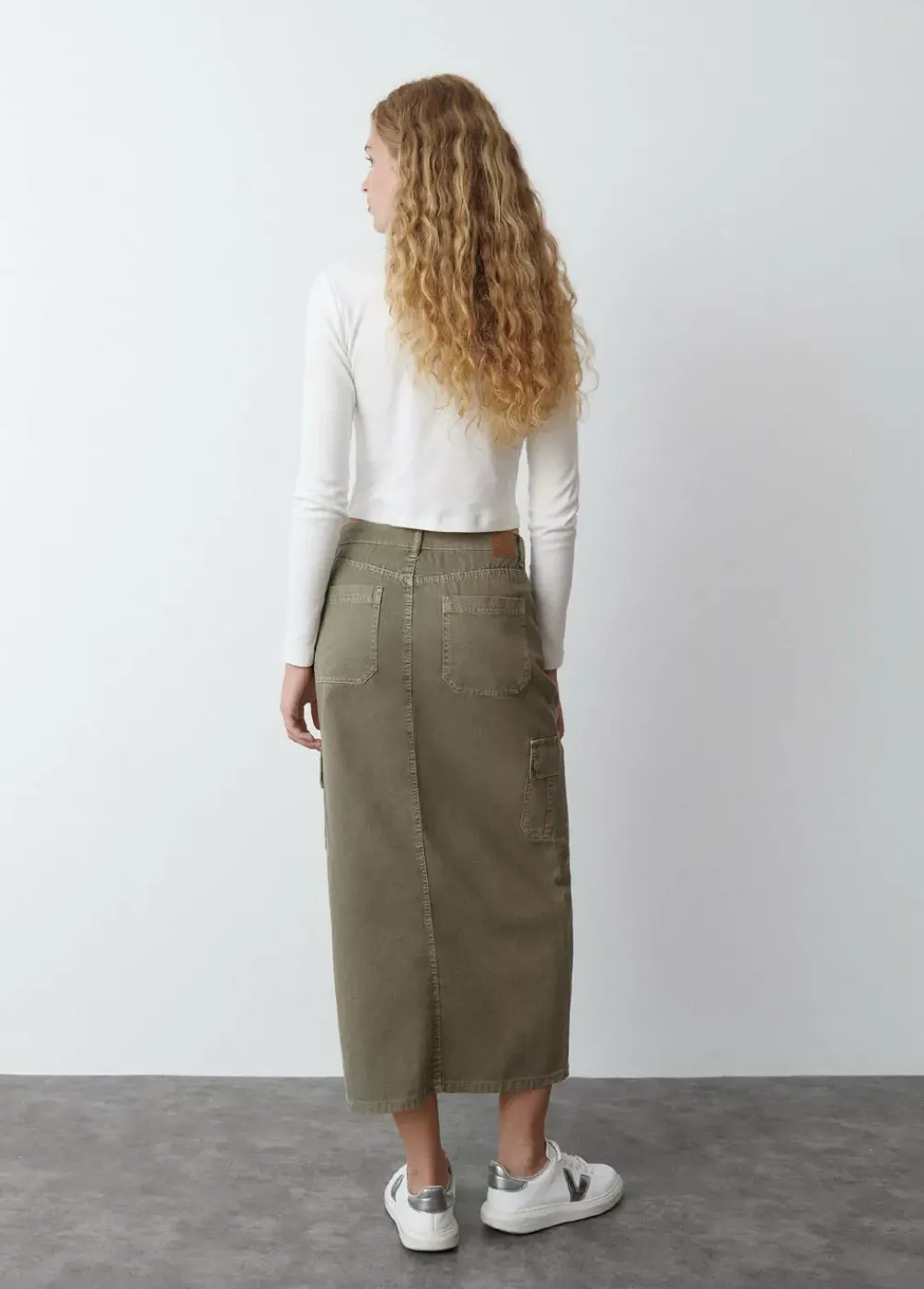Falda Larga Twill-Brownie Spain Online