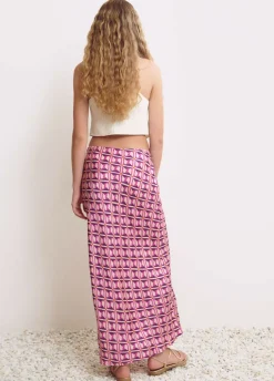 Falda Midi Estampada Satinada-Brownie Spain Discount